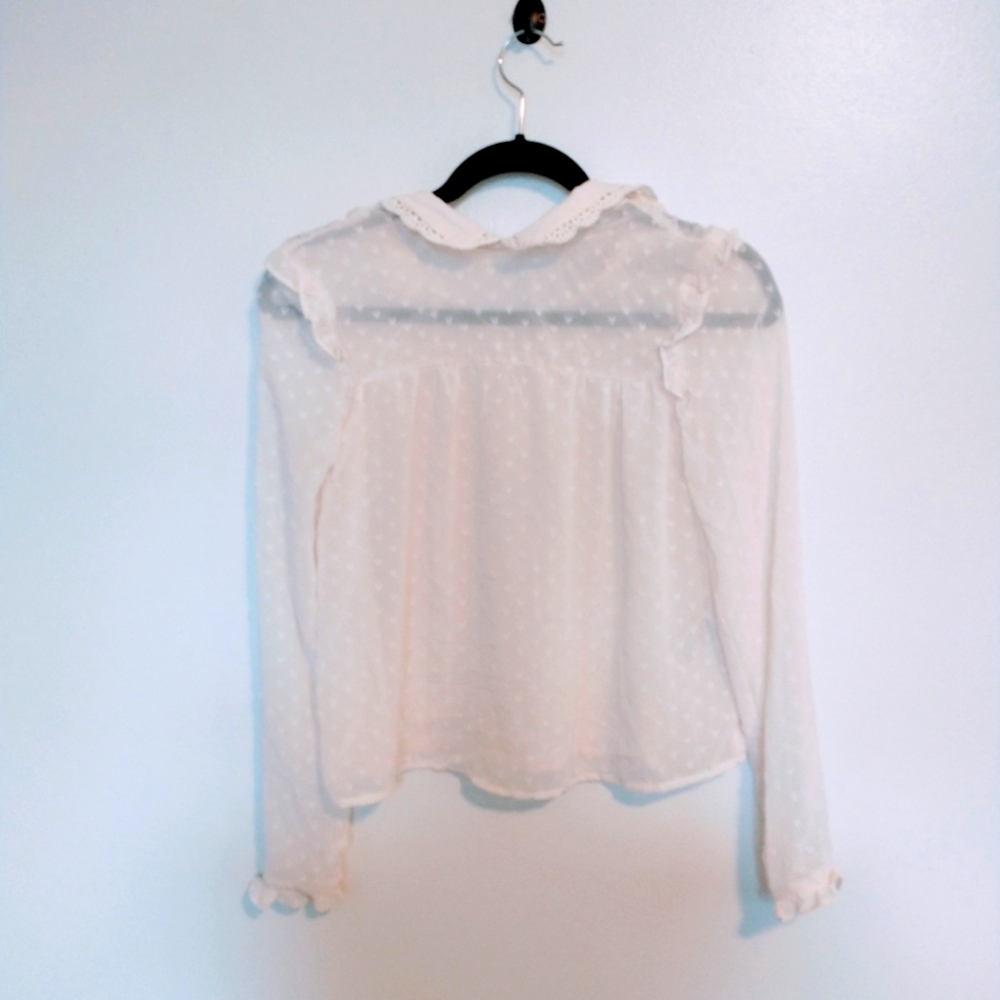 NWT boho cottagecore prairie long sleeve sheer top H&M size 2
